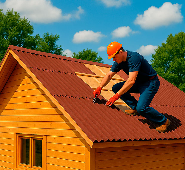 Монтаж кровли из ондулина в Кременной