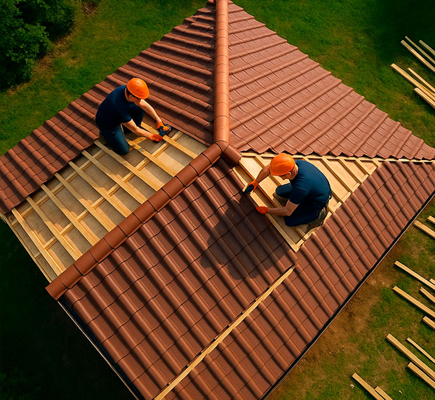 Монтаж 2-скатной крыши в Кременной