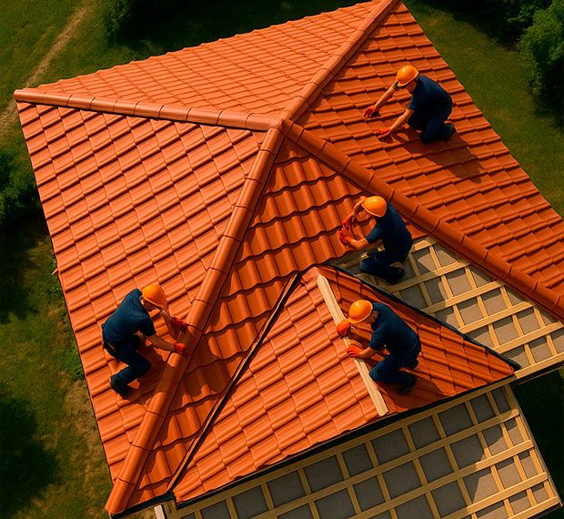 Монтаж 3-скатной крыши в Кременной